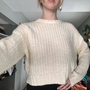 White knit sweater